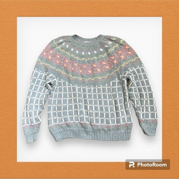 Ashley Vintage Embroidered Sweater Grannycore 80s Medium - Picture 2 of 4